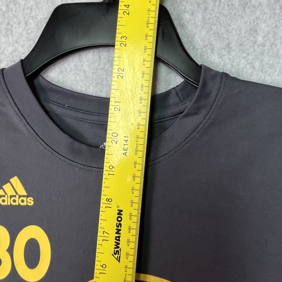 Steph Curry Shirt Golden State Warriors #30 Men's M Gray Adidas Short Sleeve Tee - Picture 5 of 10
